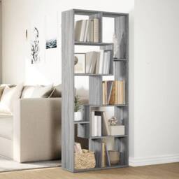 Berkfield Home Room Divider Bookcase Grey Sonoma 67x25x161.5 cm Engineered Wood - thumbnail 4