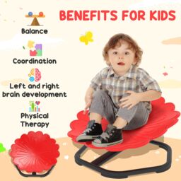 AIYAPLAY Sensory Spinning Chair, Kids Swivel Chair in Red - thumbnail 5