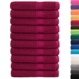 Berkfield Home Premium Towels SOLUND 10pcs Bordeaux 100x200cm 600gsm in Wine - thumbnail 3