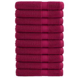 Berkfield Home Premium Towels SOLUND 10pcs Bordeaux 100x200cm 600gsm in Wine - thumbnail 2