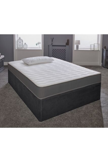 eXtreme Comfort Ltd Cooltouch Essentials Wave Grey Border Quilted Hybrid Spring Mattress - Size: Small Single - image 1