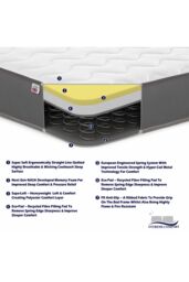 eXtreme Comfort Ltd Cooltouch Essentials Wave Grey Border Quilted Hybrid Spring Mattress - Size: Small Single - thumbnail 6