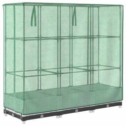Berkfield Home Raised Bed with Greenhouse Cover Rattan Look 120x40x123 cm in White - Size: 120 x 40 x 123 cm - thumbnail 6