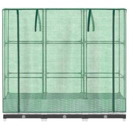 Berkfield Home Raised Bed with Greenhouse Cover Rattan Look 120x40x123 cm in White - Size: 120 x 40 x 123 cm - thumbnail 4