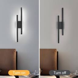 Goeco LED Indoor Wall Light, Modern Wall Lamp, Long Creative, for Bedroom in Black - thumbnail 8