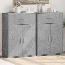 Berkfield Home Sideboards 2 pcs Concrete Grey 60x30x84 cm Engineered Wood - Size: 60 x 30 x 84 cm - thumbnail 2