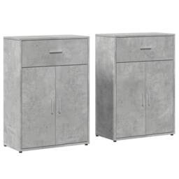 Berkfield Home Sideboards 2 pcs Concrete Grey 60x30x84 cm Engineered Wood - Size: 60 x 30 x 84 cm - thumbnail 1