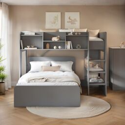 Flair Wizard L Shaped Triple Bunk Bed in Grey - Size: Single - thumbnail 2