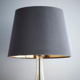K LIVING Velvet Empire Shade for Ceiling & Table Lamp 10 Inch Shade in Grey - Size: 10 inches