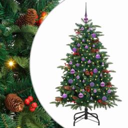 Berkfield Home Elegant Artificial Christmas Tree with 150 LEDs with Stand Green - thumbnail 3