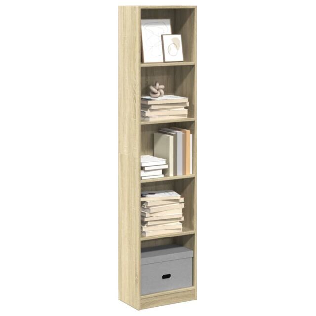 Berkfield Home Bookcase Sonoma Oak 40x24x176 cm Engineered Wood in Brown - Size: 40 x 24 x 176 cm - image 1