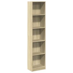Berkfield Home Bookcase Sonoma Oak 40x24x176 cm Engineered Wood in Brown - Size: 40 x 24 x 176 cm - thumbnail 2