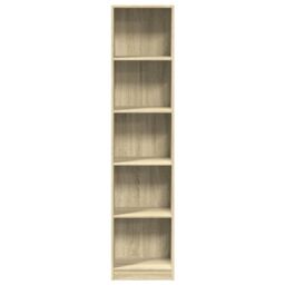 Berkfield Home Bookcase Sonoma Oak 40x24x176 cm Engineered Wood in Brown - Size: 40 x 24 x 176 cm - thumbnail 4