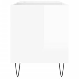 Berkfield Home Record Cabinet High Gloss White 85x38x48 cm Engineered Wood - Size: 85 x 38 x 48 cm - thumbnail 5
