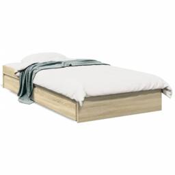 Berkfield Home Modern Bed Frame with Drawers without Mattress Sonoma Oak 100x200 cm in Light Oak - thumbnail 3