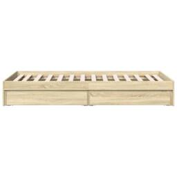 Berkfield Home Modern Bed Frame with Drawers without Mattress Sonoma Oak 100x200 cm in Light Oak - thumbnail 5