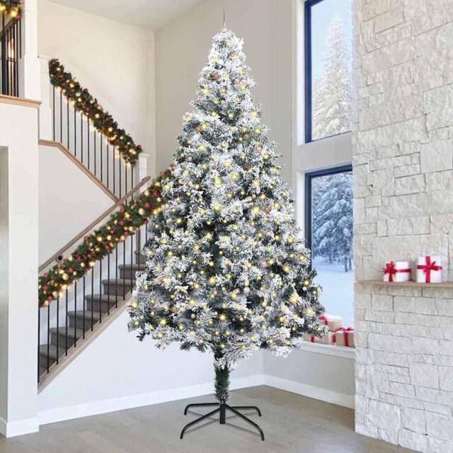 Berkfield Home Artificial Pre-lit Christmas Tree with Ball Set Green 400 cm - image 1