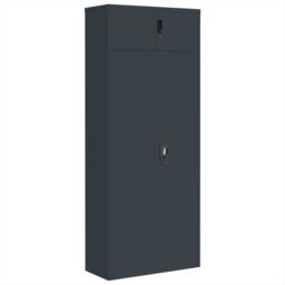Berkfield Home File Cabinet Anthracite 90x40x220 cm Steel in Black - Size: 90 x 40 x 220 cm - thumbnail 2