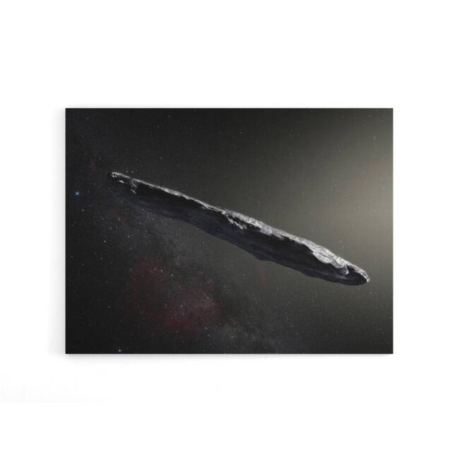"Artery8 ESO Space Interstellar Asteroid Oumuamua Canvas Wall Art Print in Black - Size: W24"" x H32""" - image 1