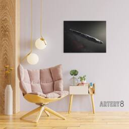 "Artery8 ESO Space Interstellar Asteroid Oumuamua Canvas Wall Art Print in Black - Size: W24"" x H32""" - thumbnail 3