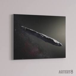 "Artery8 ESO Space Interstellar Asteroid Oumuamua Canvas Wall Art Print in Black - Size: W24"" x H32""" - thumbnail 2