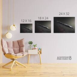 "Artery8 ESO Space Interstellar Asteroid Oumuamua Canvas Wall Art Print in Black - Size: W24"" x H32""" - thumbnail 4