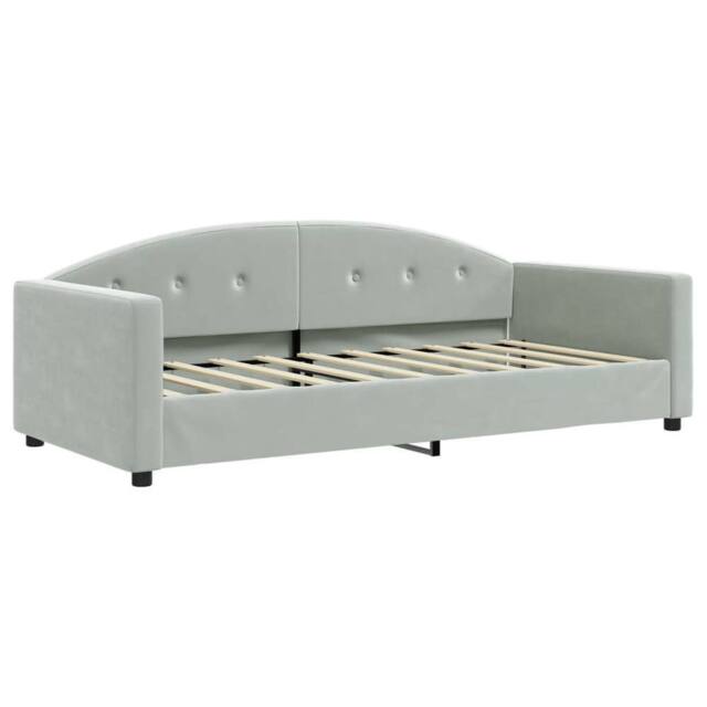 Berkfield Home Day Bed Light Grey 90x190 cm Velvet - image 1