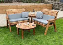 Charles Taylor Trading Four Seater Balmoral Corner set With Round Coffee in Brown - thumbnail 3