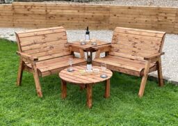 Charles Taylor Trading Four Seater Balmoral Corner set With Round Coffee in Brown - thumbnail 1