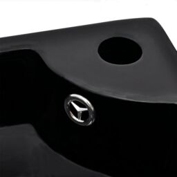 Berkfield Home Wash Basin with Overflow 45x32x12.5 cm Black - thumbnail 5