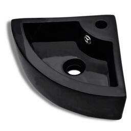 Berkfield Home Wash Basin with Overflow 45x32x12.5 cm Black - thumbnail 2