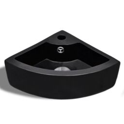 Berkfield Home Wash Basin with Overflow 45x32x12.5 cm Black - thumbnail 3
