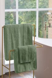 CHRISTY 'Supreme Hygro' Luxury 100% Supima Cotton Pile Towels in Green - Size: Bath Sheet - thumbnail 2