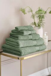 CHRISTY 'Supreme Hygro' Luxury 100% Supima Cotton Pile Towels in Green - Size: Bath Sheet - thumbnail 3