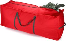 Outdoor Living Christmas Xmas Tree Decoration Zip Up Sack Fabric Storage Bag in Red