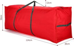 Outdoor Living Christmas Xmas Tree Decoration Zip Up Sack Fabric Storage Bag in Red - thumbnail 2