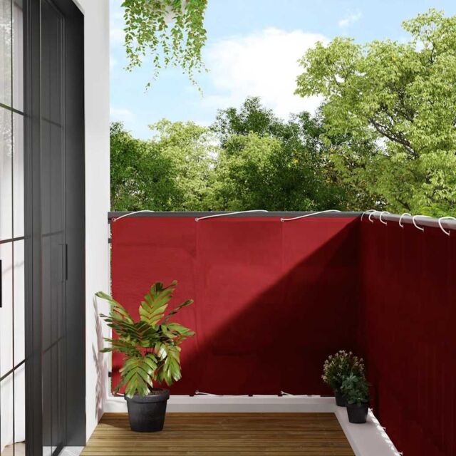 Berkfield Home Balcony Screen Red 120x800 cm 100% Polyester Oxford - image 1
