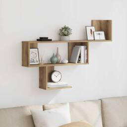 Berkfield Home Wall Shelf Artisian Oak 100x15x70 cm Engineered Wood in Brown - Size: 100 x 15 x 70 cm - thumbnail 1