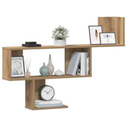 Berkfield Home Wall Shelf Artisian Oak 100x15x70 cm Engineered Wood in Brown - Size: 100 x 15 x 70 cm - thumbnail 3