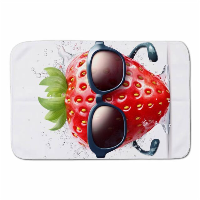 Warren Reed - Designer Strawberry In Glasses Sherpa Blanket - Size: Large - image 1