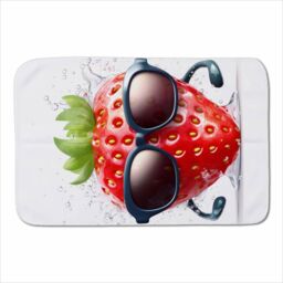 Warren Reed - Designer Strawberry In Glasses Sherpa Blanket - Size: Large - thumbnail 1