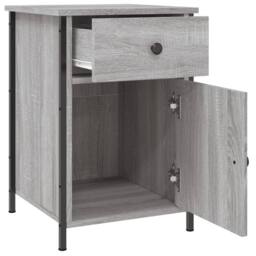 Berkfield Home Bedside Cabinet Grey Sonoma 40x42x60 cm Engineered Wood - Size: 40 x 42 x 60 cm - thumbnail 6