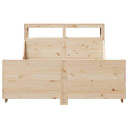 Berkfield Home Bed Frame without Mattress 140x200 cm Solid Wood Pine in Brown - thumbnail 4