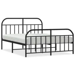 Berkfield Home Metal Bed Frame with Headboard & Footboard Black 180x200 cm Sup… - Size: King - thumbnail 3