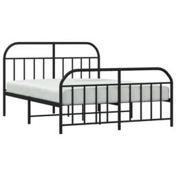 Berkfield Home Metal Bed Frame with Headboard & Footboard Black 180x200 cm Sup… - Size: King - thumbnail 5