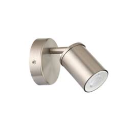 First Choice Lighting Larbert - Brushed Nickel Adjustable Spotlight for Wall or Ceiling in Silver - thumbnail 1