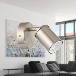 First Choice Lighting Larbert - Brushed Nickel Adjustable Spotlight for Wall or Ceiling in Silver - thumbnail 4