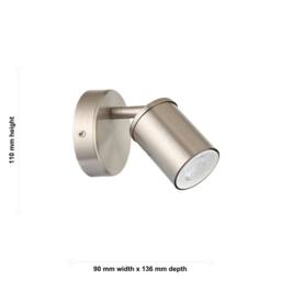 First Choice Lighting Larbert - Brushed Nickel Adjustable Spotlight for Wall or Ceiling in Silver - thumbnail 3