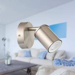 First Choice Lighting Larbert - Brushed Nickel Adjustable Spotlight for Wall or Ceiling in Silver - thumbnail 5