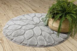 RugsX Dywaniki Łazienkowe Rug in Grey - Size: 100 cm diameter - thumbnail 5
